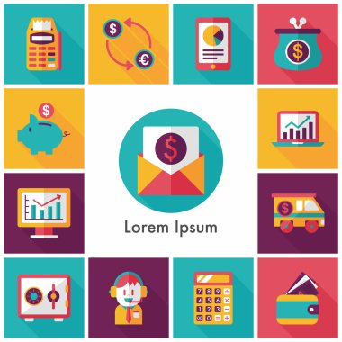 Mali ve iş Icons set