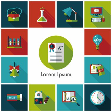 okul ve eğitim Icons set