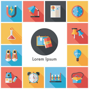 okul ve eğitim Icons set