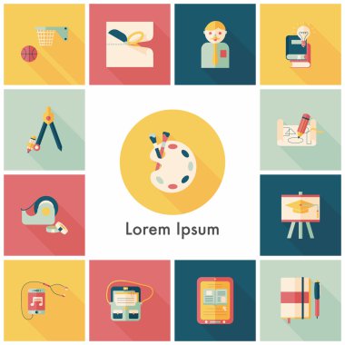 okul ve eğitim Icons set