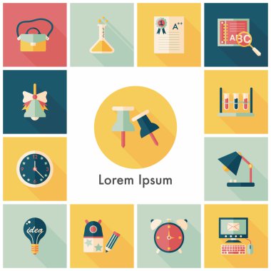 okul ve eğitim Icons set