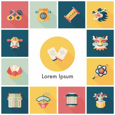 Çin yeni yılı Icons set