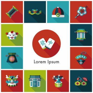 Çin yeni yılı Icons set