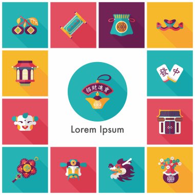Çin yeni yılı Icons set