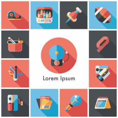 okul ve eğitim Icons set