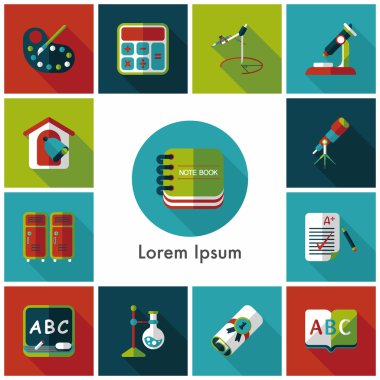 okul ve eğitim Icons set