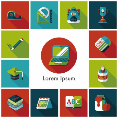 okul ve eğitim Icons set