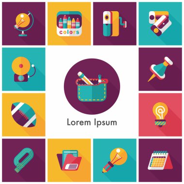 okul ve eğitim Icons set