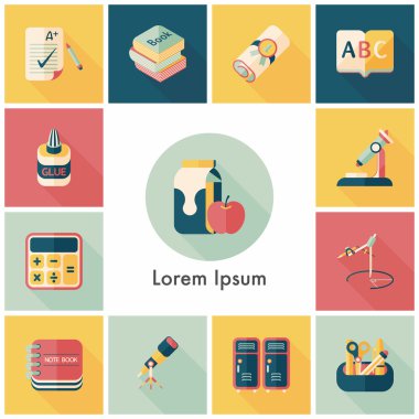 okul ve eğitim Icons set