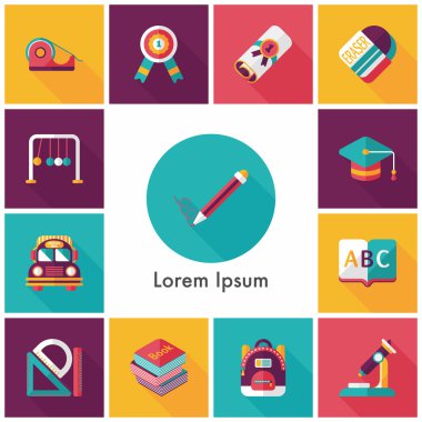 okul ve eğitim Icons set