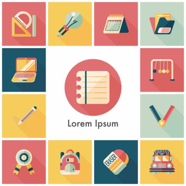 okul ve eğitim Icons set