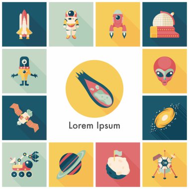 Uzay ve astronomi Icons set