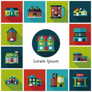 Bina ve mağaza Icons set