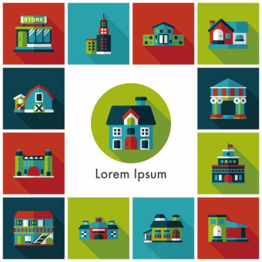 Bina ve mağaza Icons set