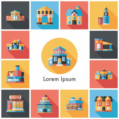 Bina ve mağaza Icons set