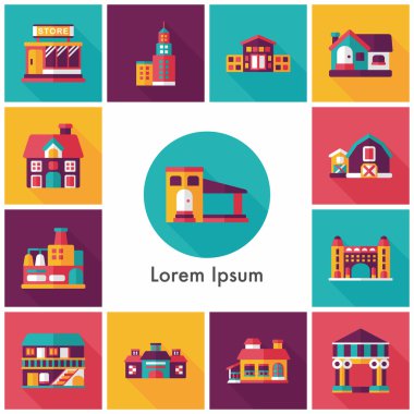 Bina ve mağaza Icons set