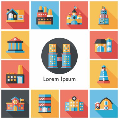 Bina ve mağaza Icons set