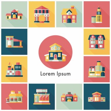 Bina ve mağaza Icons set