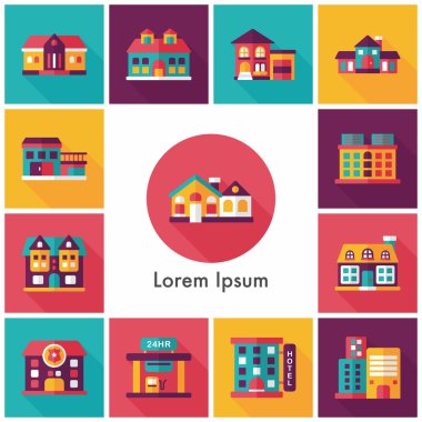 Bina ve mağaza Icons set