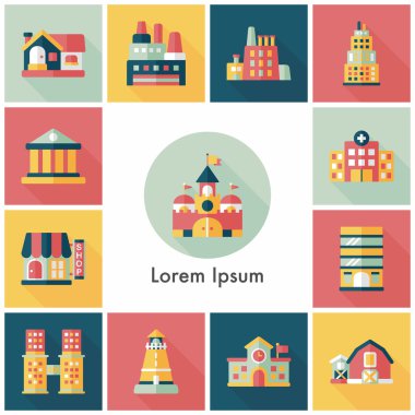 Bina ve mağaza Icons set