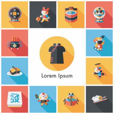 Çin yeni yılı Icons set