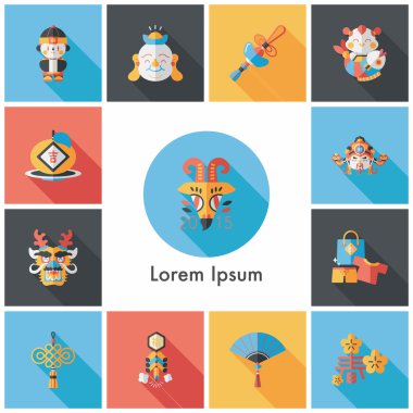 Çin yeni yılı Icons set