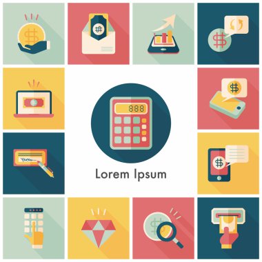 Mali ve iş Icons set