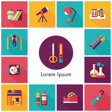 okul ve eğitim Icons set