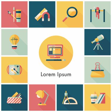 okul ve eğitim Icons set