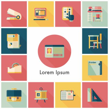 okul ve eğitim Icons set