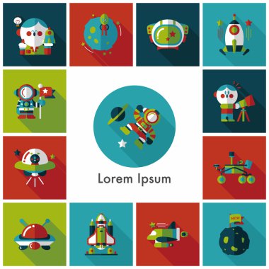 Uzay ve asyronomy Icons set