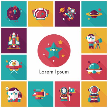 Uzay ve asyronomy Icons set