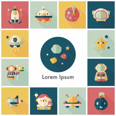 Uzay ve asyronomy Icons set