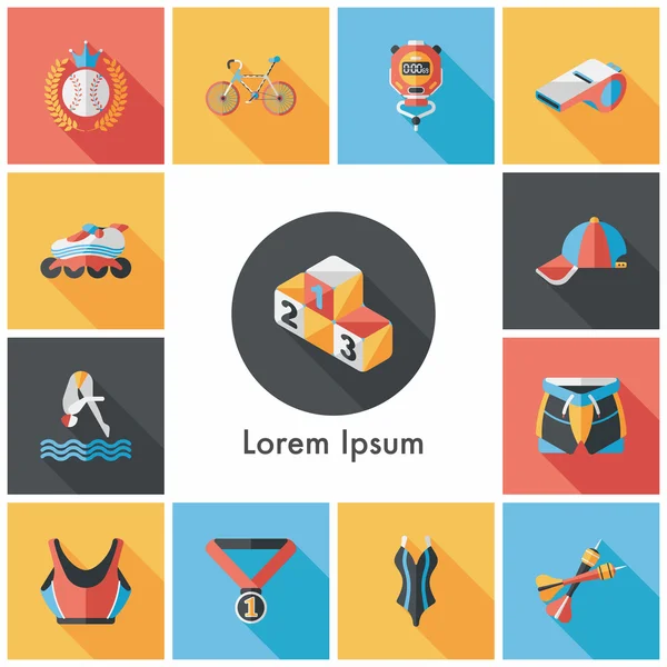 Conjunto de iconos de deporte y fitness — Vector de stock