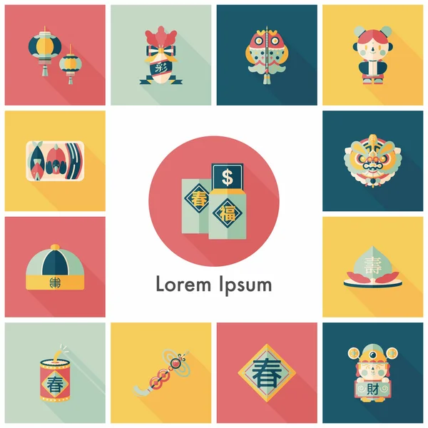 Çin yeni yılı Icons set