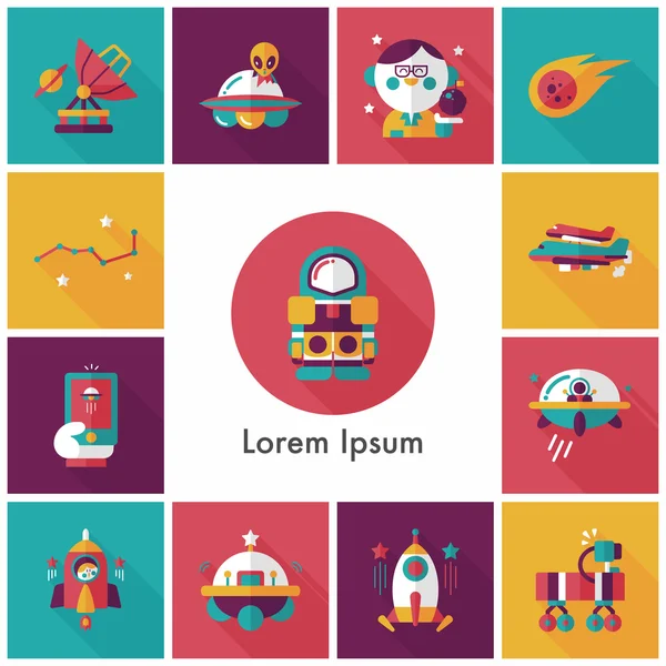 Conjunto de iconos de espacio y asironomía — Vector de stock