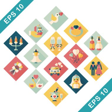 Düğün ve evlilik Icons set