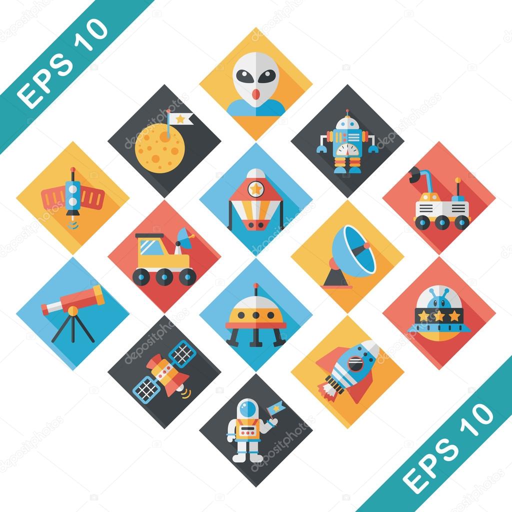 Space and asyronomy icons set
