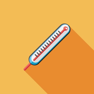 termometre ile uzun gölge düz simgesi