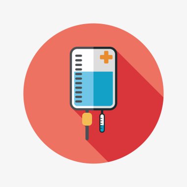 uzun gölge ile IV çanta düz simgesi