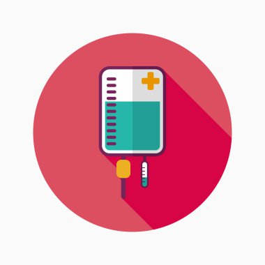 uzun gölge ile IV çanta düz simgesi