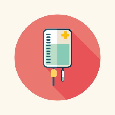 uzun gölge ile IV çanta düz simgesi