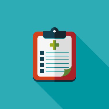 uzun gölge ile klinik kayıt düz simgesi