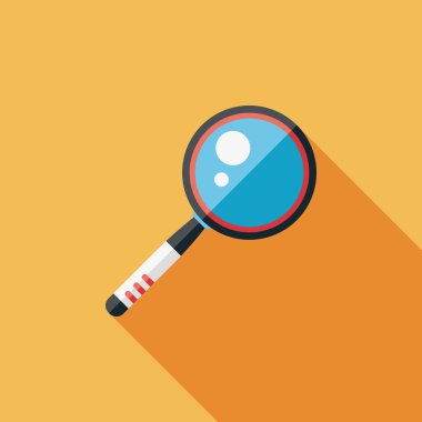 düz büyüteç simgesini uzun gölge ile