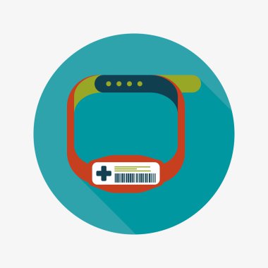 Patient ID Bracelet flat icon with long shadow clipart