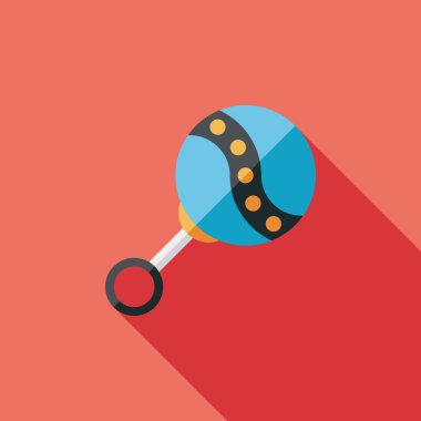 Bebek çıngırağı uzun gölge, eps 10 düz simgesiyle