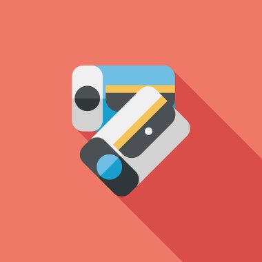 kalem kalemtıraş düz simgesi ile uzun gölge, eps10