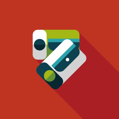 kalem kalemtıraş düz simgesi ile uzun gölge, eps10