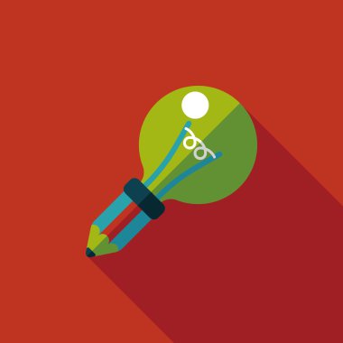 ampul uzun gölge, eps10 düz simgesi