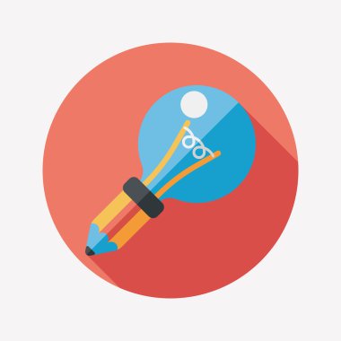 ampul uzun gölge, eps10 düz simgesi